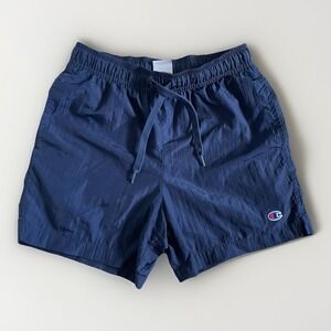 Champion 5in Volley Nylon Training Short Men Small Navy Swim Run Mesh Line Retro
